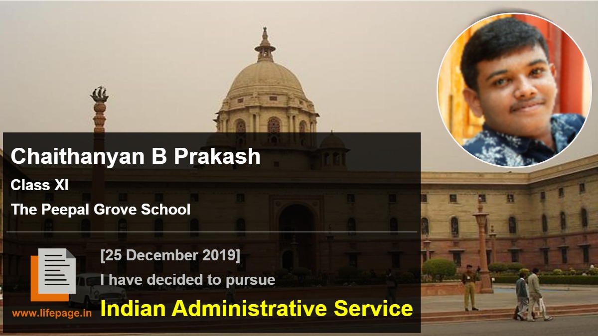 Chaithanyan B Prakash | School Student Testimonial | LifePage Career Plan